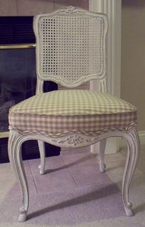 Gorgeous Shabby Chic French Louis White Cane Back Dining Chair