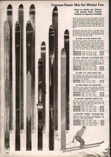 1956 57 Ad Hedlund Lund Hickory Maple Skis