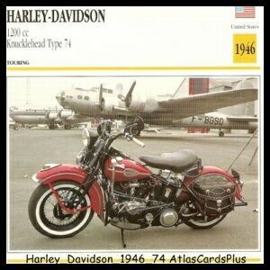 Motorcycle Card 1946 Harley Davidson 1200 Knucklehead