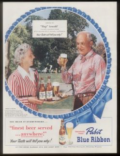 1950 Hap Arnold Photo Pabst Blue Ribbon Beer Ad