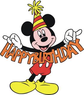 Mickey Mouse Happy Birthday 68 T Shirt Iron on Transfer