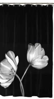 New Maytex Tulip Photoreal Vinyl PEVA Shower Curtain Black