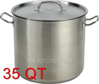 35 Qt Heavy Duty Stainless Steel Stock Pot Home Brew Beer Brewing