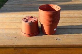15 Flower Pots Plastic Terracotta Color 8 inch Heavy Duty