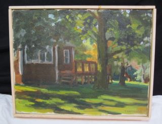 Tom Harbrecht Oil Painting Paint Ohio Home Signd Listed