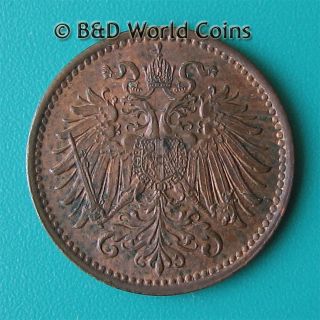 Austria 1894 One 1 Heller Toned XF 17mm Bronze Austrian Collectable