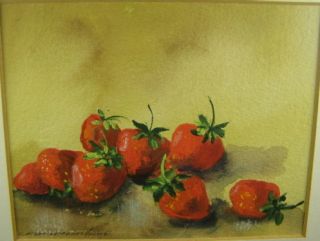 Framed Watercolor Strawberries Catherine Garnes Heintz