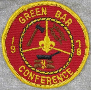 Boy Scout Patch 1978 Green Bar Conference