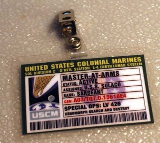 Aliens ID Badge United States Colonial Marines Sargeant