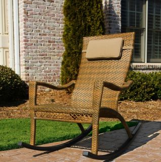  Outdoor Maracay MAR RC Resin Wicker Patio Furniture Rocking Chair