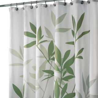 New InterDesign 35630 Leaves Fabric Shower Bath Curtain Green