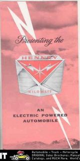 1962 Henney Kilowatt Renault Dauphine Brochure Factory Letter