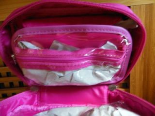 Lori Grenier Quilted Make Up Cosmetic Travel Case Pink New SEALED