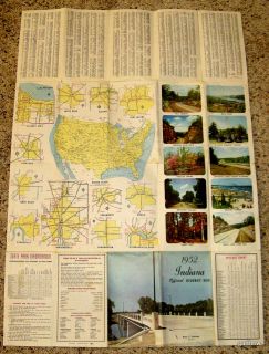  OFFICIAL HIGHWAY MAP PICTORIAL GUIDE + CITIES GOV HENRY F SCHRICKER