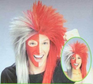 Red Ohio Scarlet Gray Grey Buckeyes Wig Costume State 1