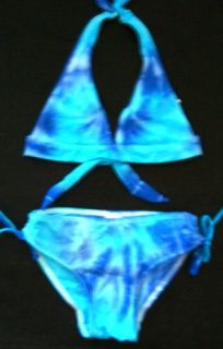 Girls 2 piece Swimwear Halter Top Bikini Aqua/BlueTD
