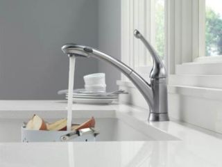 Delta 470 DST Signature Single Handle Pull Out Kitchen Faucet, Chrome
