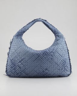 V1E8D Bottega Veneta Large Veneta Hobo Bag with Fringe, Blue