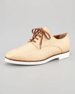 S00J6 Fendi Marcello Lace Up Raffia Oxford