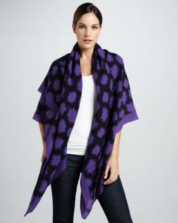 Sparks Print Soft Wool Scarf, Violet/Multicolor