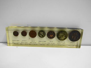  Vintage Roman Coins in Lucite Lepton Antipas Herod Shekel Etc