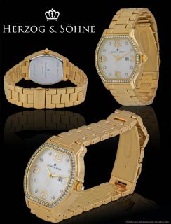 herzog soehne lady watch indelible ip gold oe36mm new wonderful