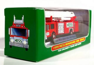 Hess Miniature Fire Engine Ladder Truck 1999 Mint Emergency Vehicle