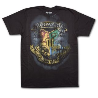 Harry Potter Hogwarts School Crest Black Graphic Tee Shirt