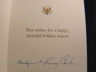 Presidential Signature Christmas Card Jimmy Carter