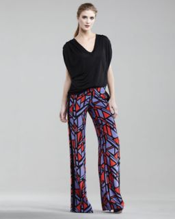 Robert Rodriguez Stained Glass Printed Silk Trousers   