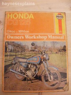 Haynes Honda CG125 124cc 1976 on Owners Workshop Manual CHEAP