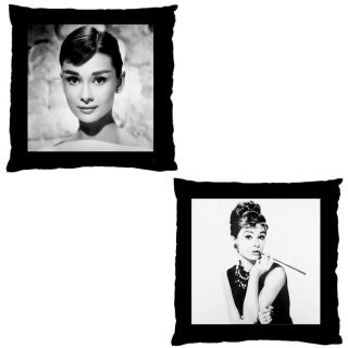 Audrey Hepburn Black White Double Sided Throw Pillow Cushion Cover