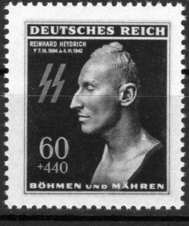  Stamp Death Mask of Upper Group SS Leader Reinhard Heydrich MNH