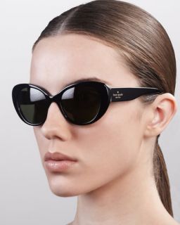 kate spade new york franca cat eye sunglasses, black   