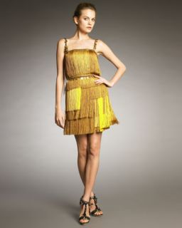 Lanvin Colorblock Fringe Dress   