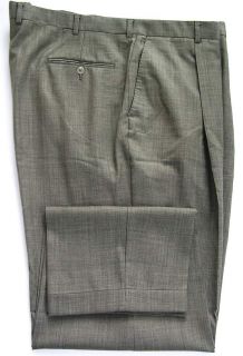 Hart Schaffner Marx Studio Mens Gray Pleated Wool Dress Pants 42x31