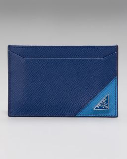 Prada Saffiano Card Case, Blue   