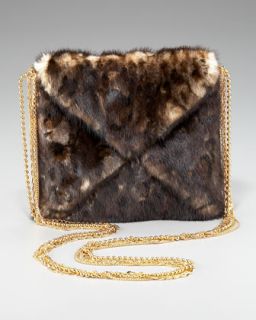 VBH Origami Leopard Print Mink Envelope Bag   