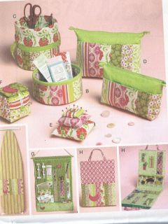 PATTERN FABULOUS SEWING CRAFT ROOM ORGANIZERS BAGS PIN CUSHIONS MORE