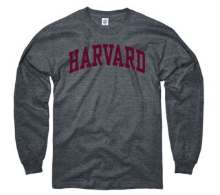 Harvard Crimson Dark Heather Arch Long Sleeve T Shirt