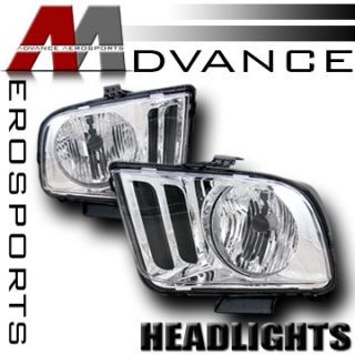   Mustang Base GT Bullitt Shelby Chrome Headlights Headlamps Assembly