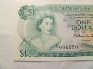 bahamas 1 dollar 1974 almost uncirculated