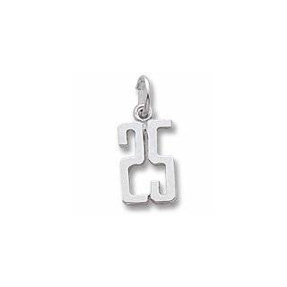 Number 25 Charm in Sterling Silver Jewelry