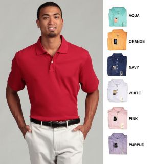 New Hathaway Mens Cotton Moister Wicking Mesh Pique Golf Polo Shirt M