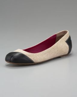 TOMS Meridian Leather/Burlap Ballerina Flat   