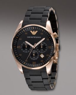 Emporio Armani Silicon Bracelet Chronograph Watch   