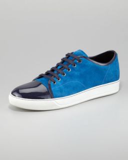 Blue Leather Sneaker    Blue Leather Athletic Shoe