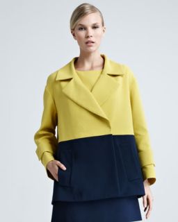 B21XX Paule Ka Colorblock Pique Knit Coat