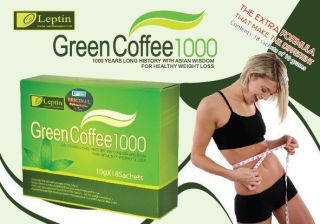 25 Box Authentic Leptin Green Slimming Coffee 1000 USA Authorized