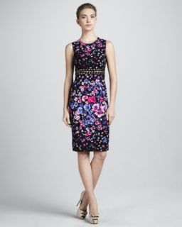 B22DQ Versace Cutout Waist Floral Dress